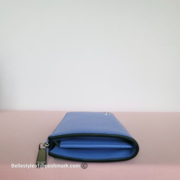 KATE SPADE Devin Saffiano Leather Zip-Around Continental Wallet-Dark Periwinkle⭐ - Picture 12 of 16